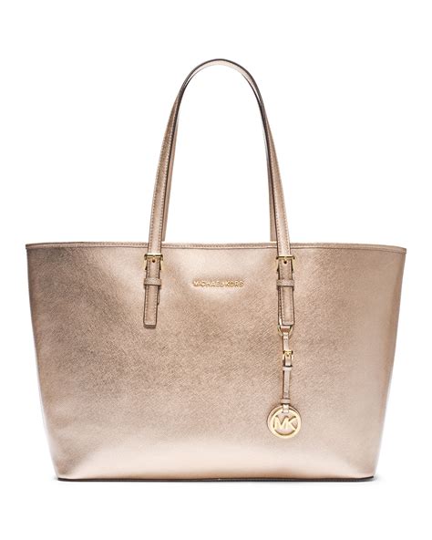 michael kors jet set tote pale gold|michael kors packable tote.